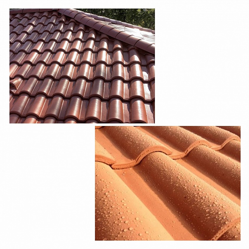 Nous proposons des traitements hydrofuges incolores ou colorés selon l’état de votre toiture et le résultat recherché. L’hydrofuge incolore protège les matériaux tout en conservant leur aspect d’origine, tandis que l’hydrofuge coloré protège durablement la toiture tout en ravivant la couleur des tuiles.